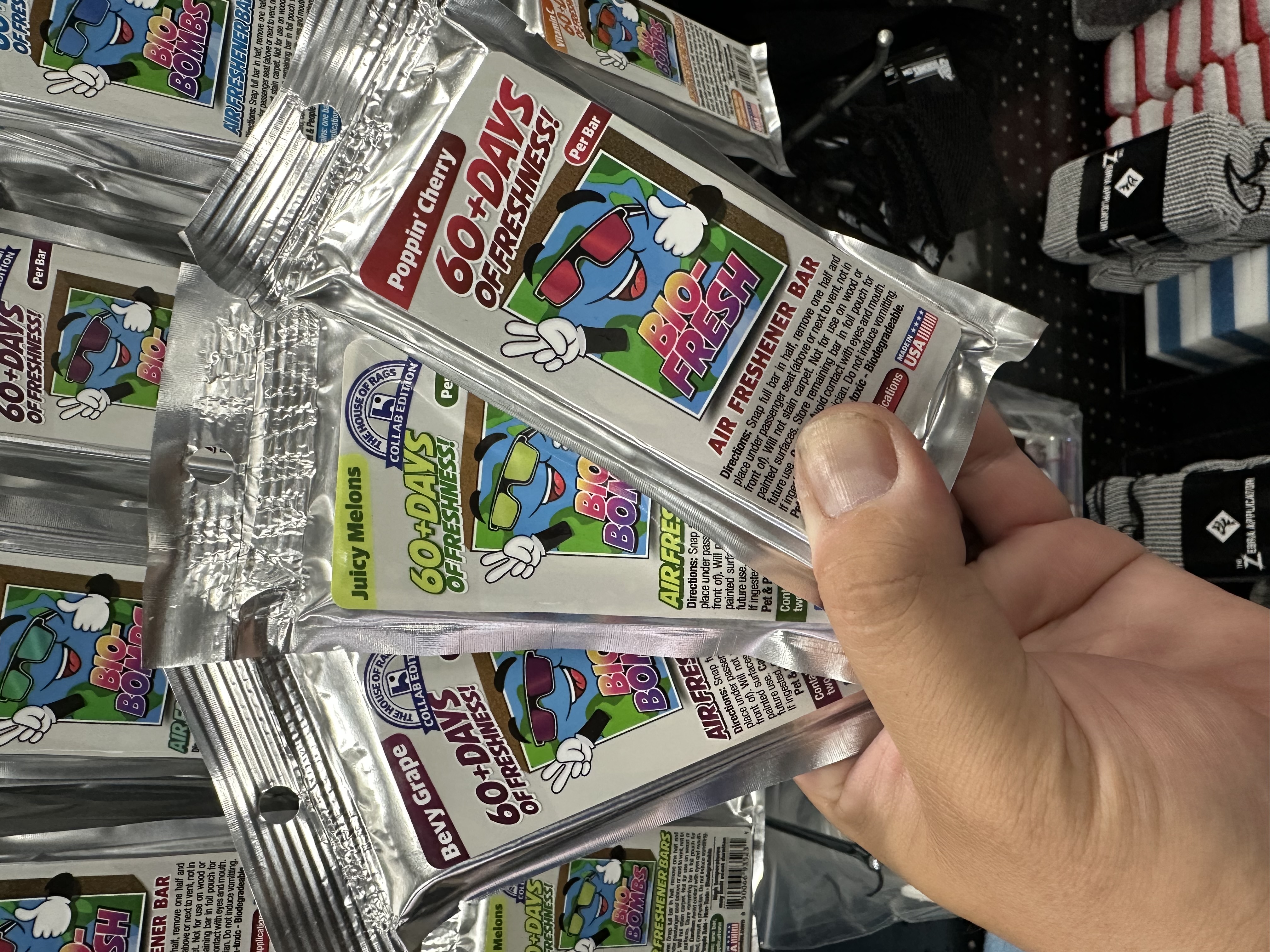 Bio Bombs air fresheners display