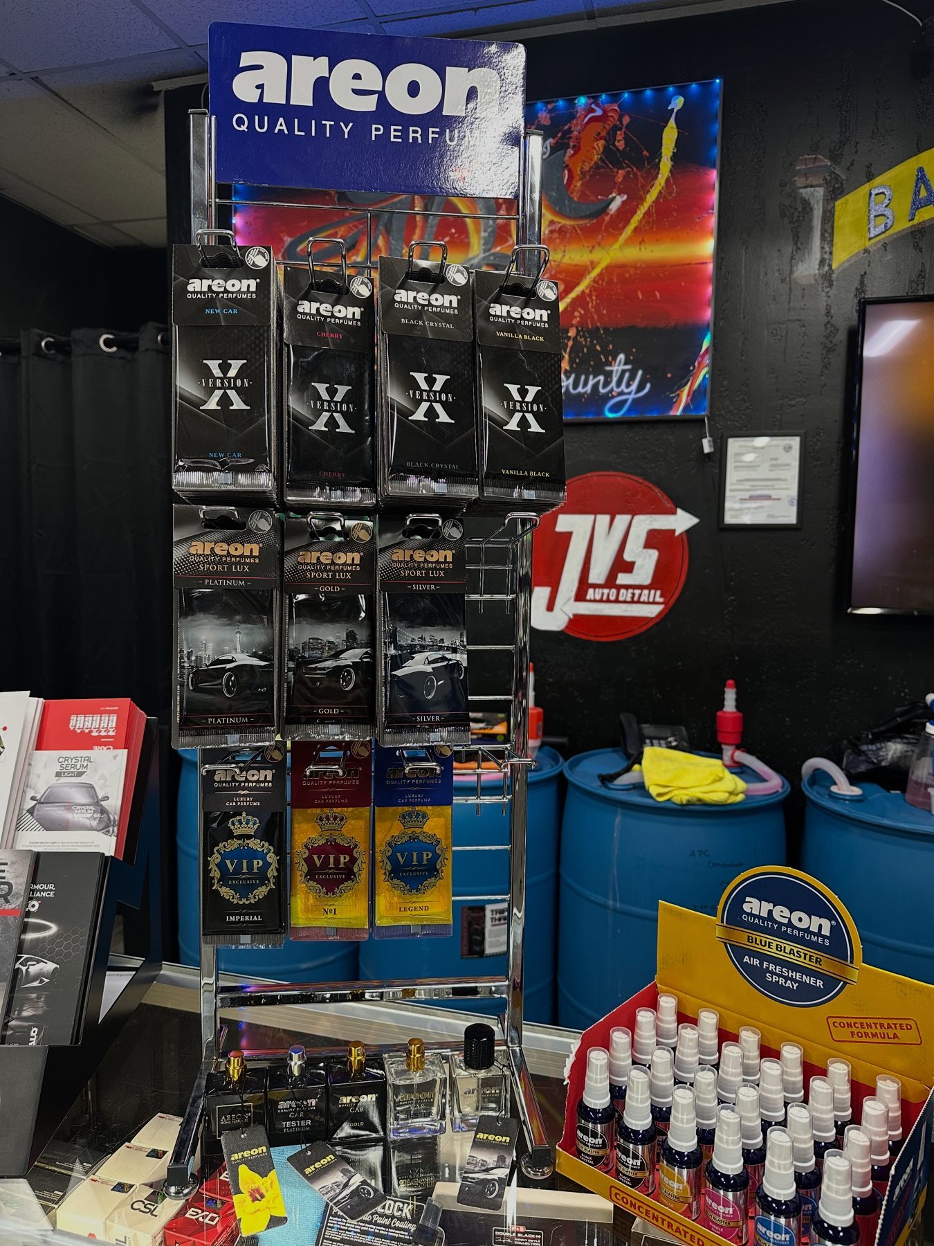 Areon air fresheners display inside the store