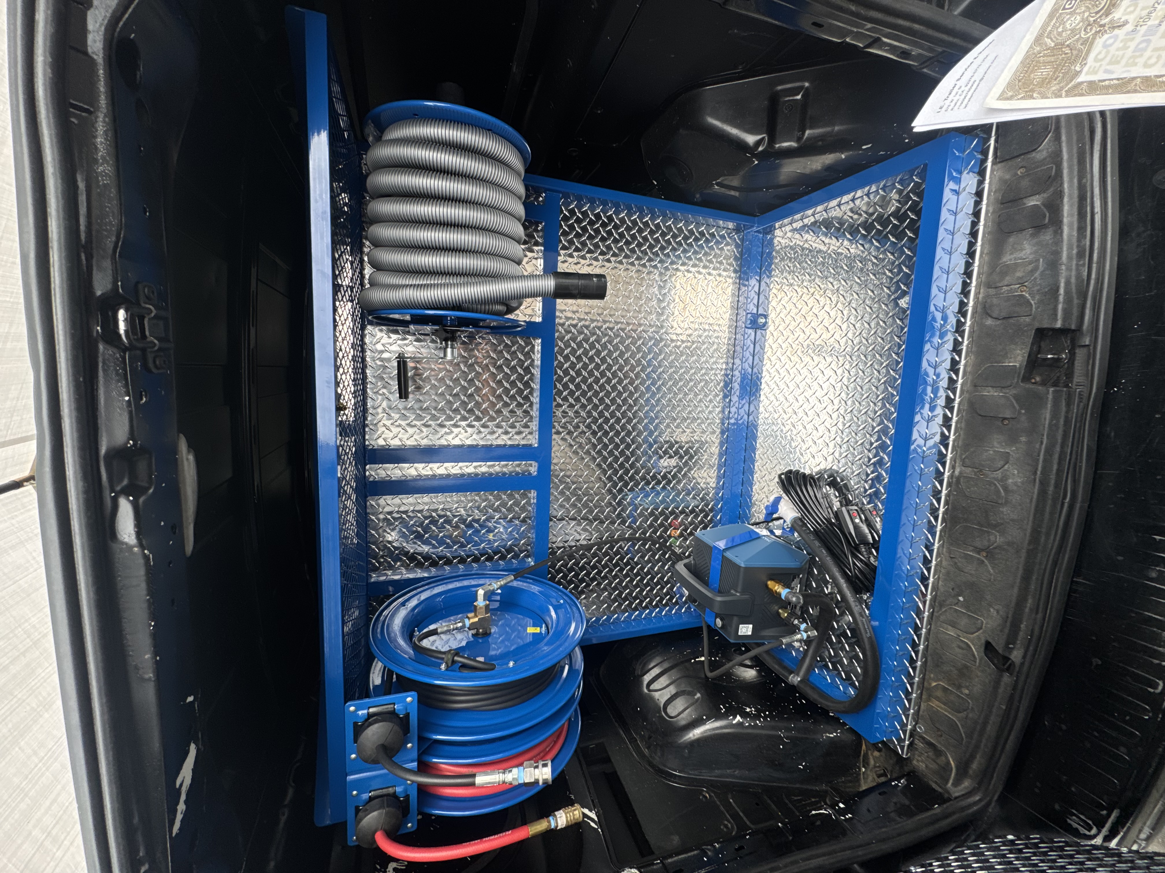 Mobile detailing van with DI water setup